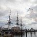 The Blue Angels transit by the USS Constitution
