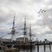 The Blue Angels transit by the USS Constitution