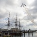 The Blue Angels transit by the USS Constitution