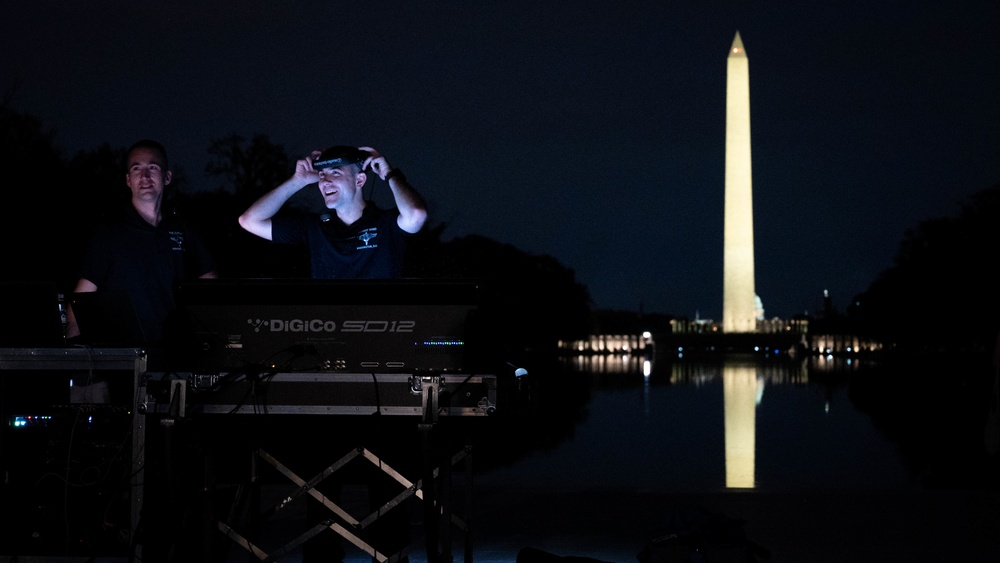 The United States Air Force Band’s Airmen of Note performs at the Lincoln Memorial
