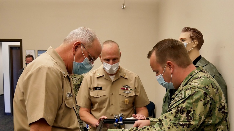 US Navy Surgeon General RADM Bruce Gillingham meets with Sailors aboard ASTC Whidbey Island
