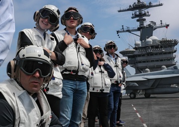 Congressman Panetta visits Abraham Lincoln during Carrier Quals at Sea