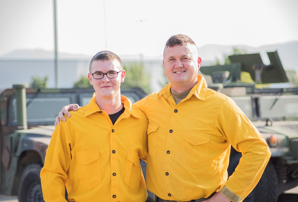 Idaho National Guard father, son respond to fires together
