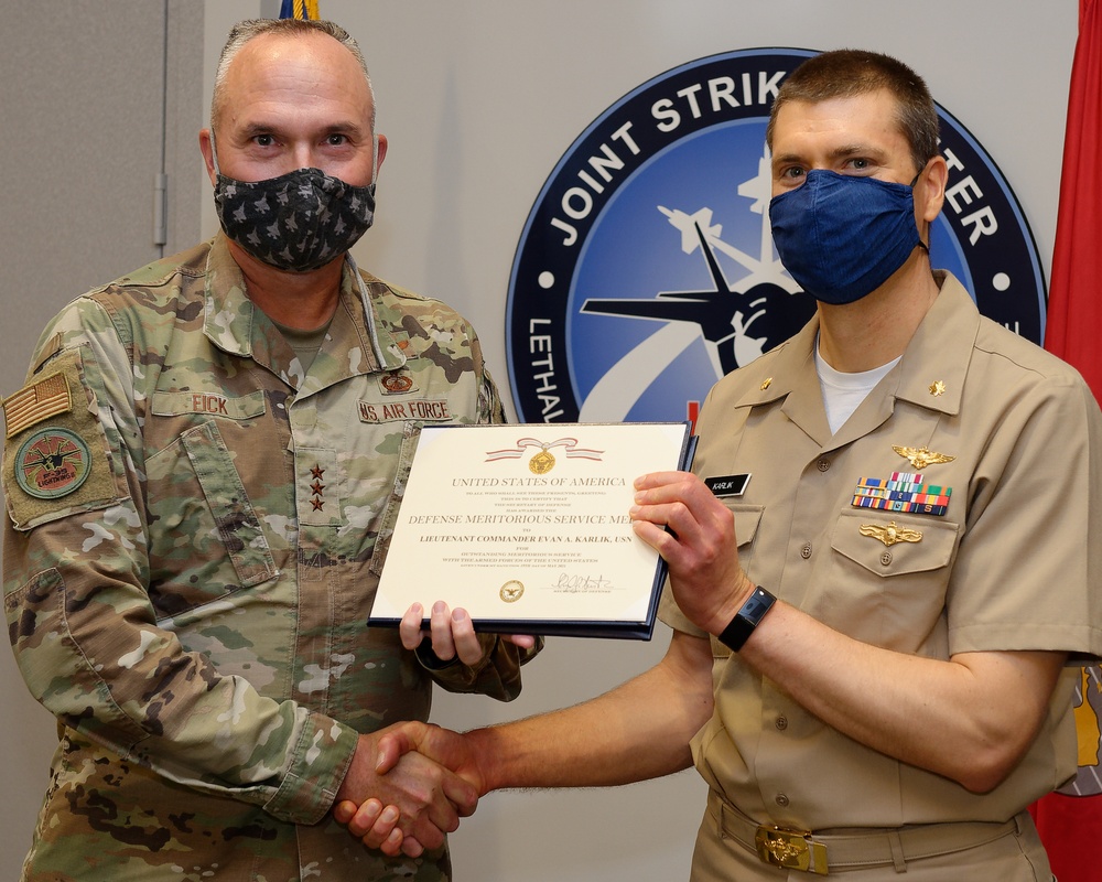 F35 awards Defense Meritorious Service Metal