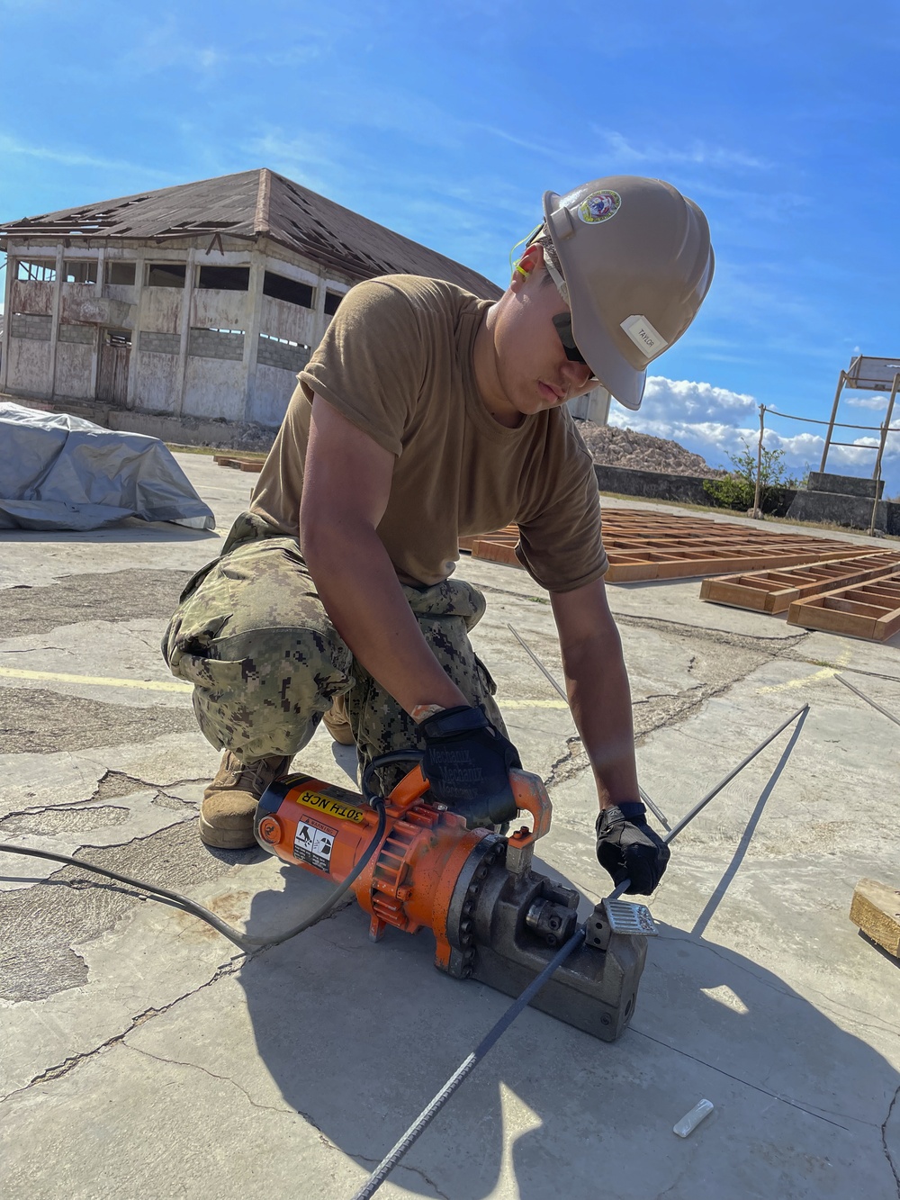 US Navy Seabees with NMCB-5 build a schoolhouse in Timor-Leste to support the local Ministry of Education