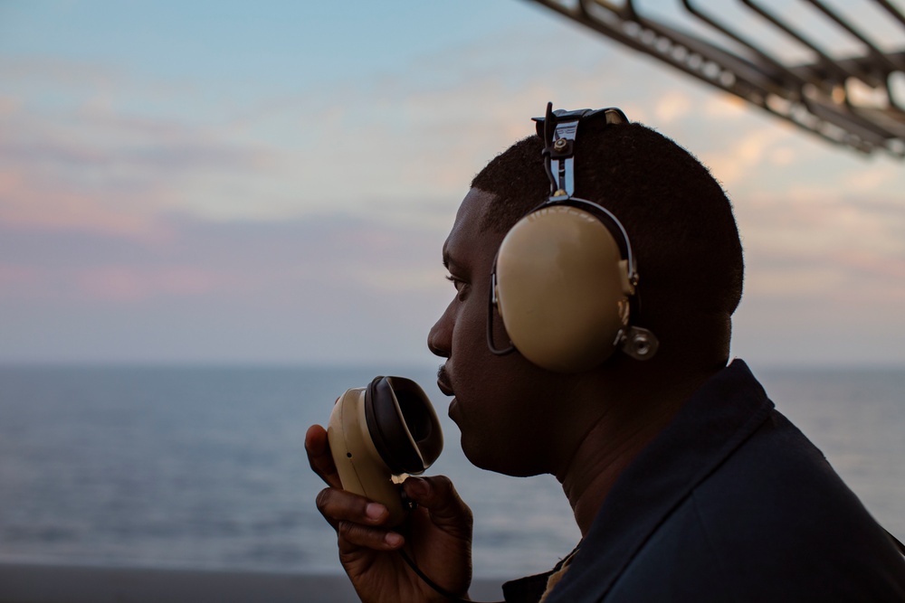 Sunset aboard USS Essex