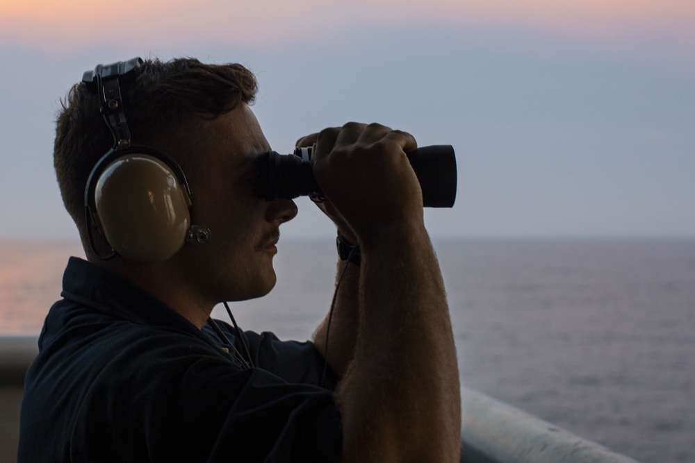 Sunset aboard USS Essex