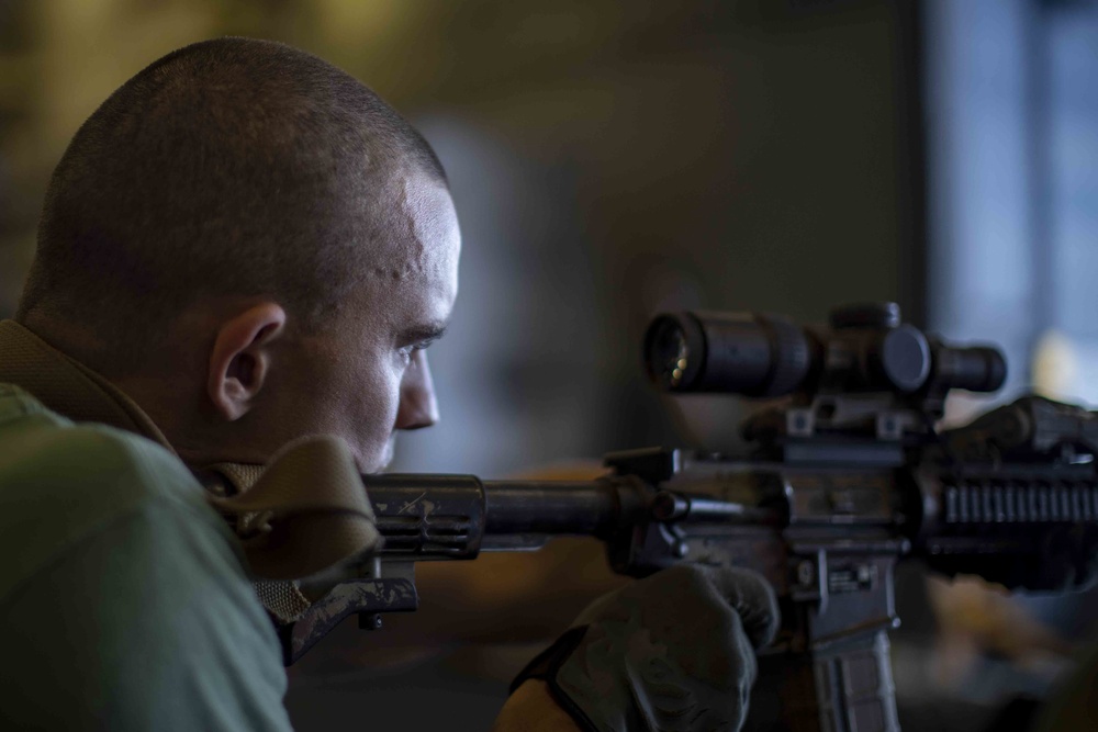 Speed reload drills aboard USS Essex