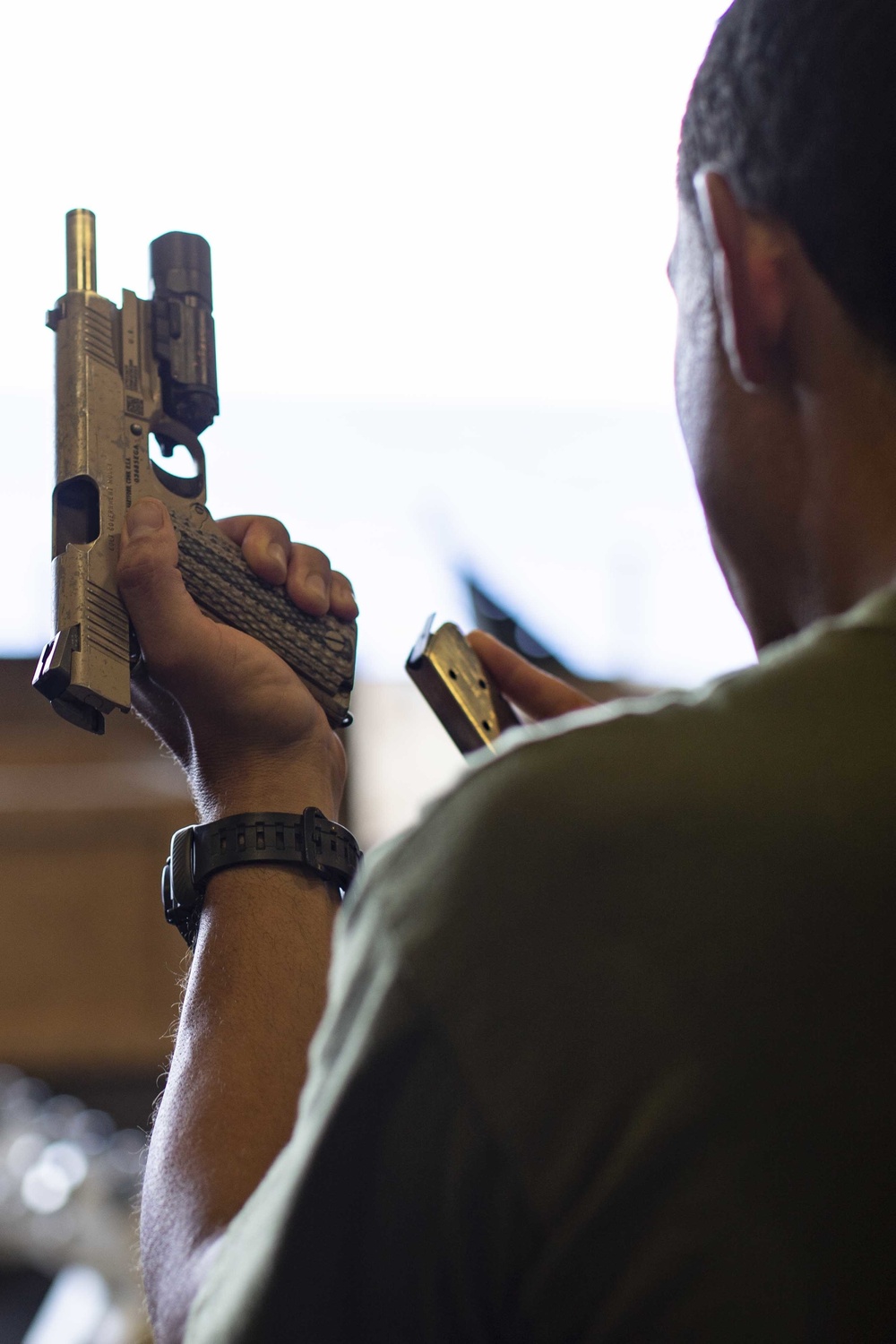 Speed reload drills aboard USS Essex