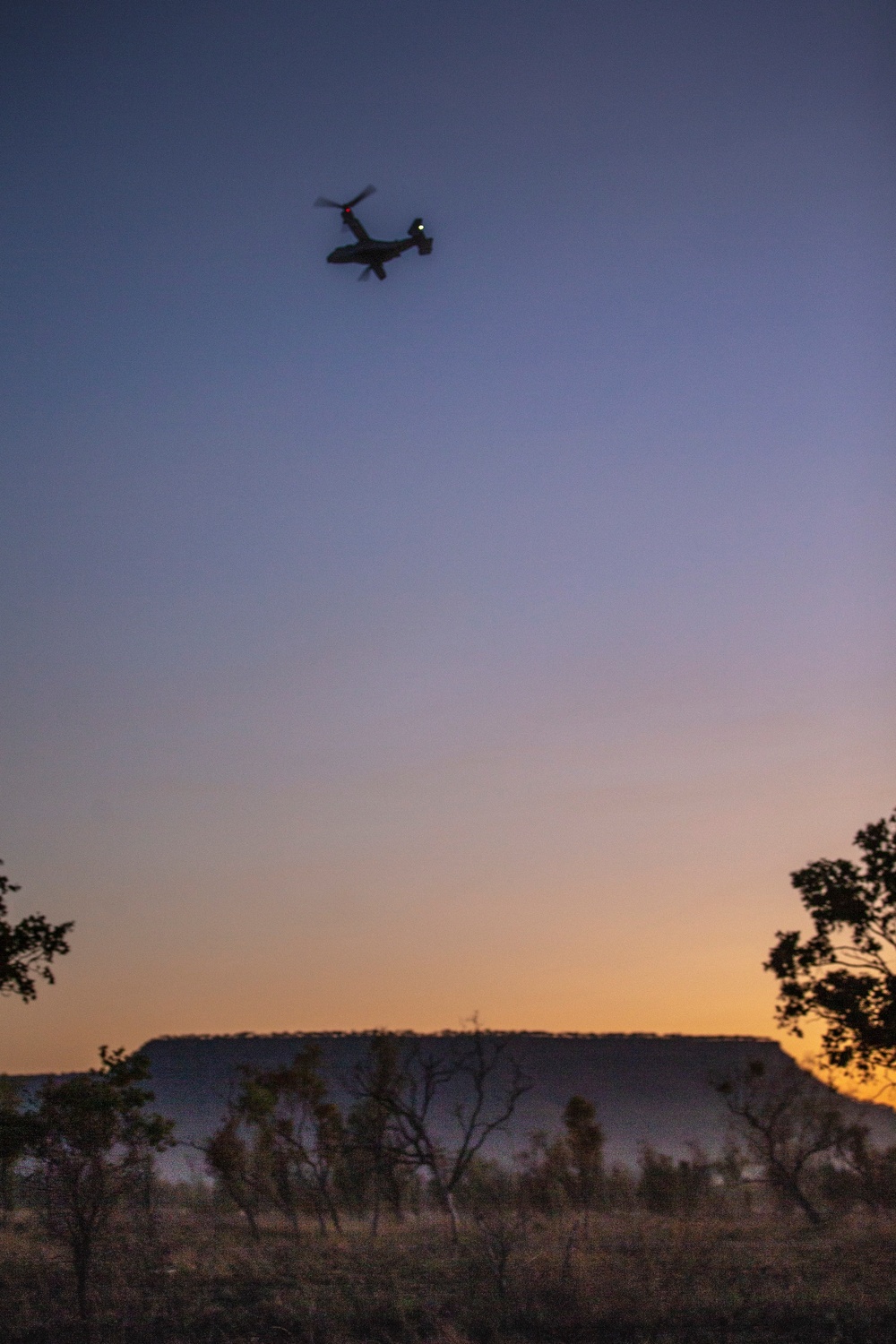 MV-22B Ospreys fly over during Exercise Koolendong