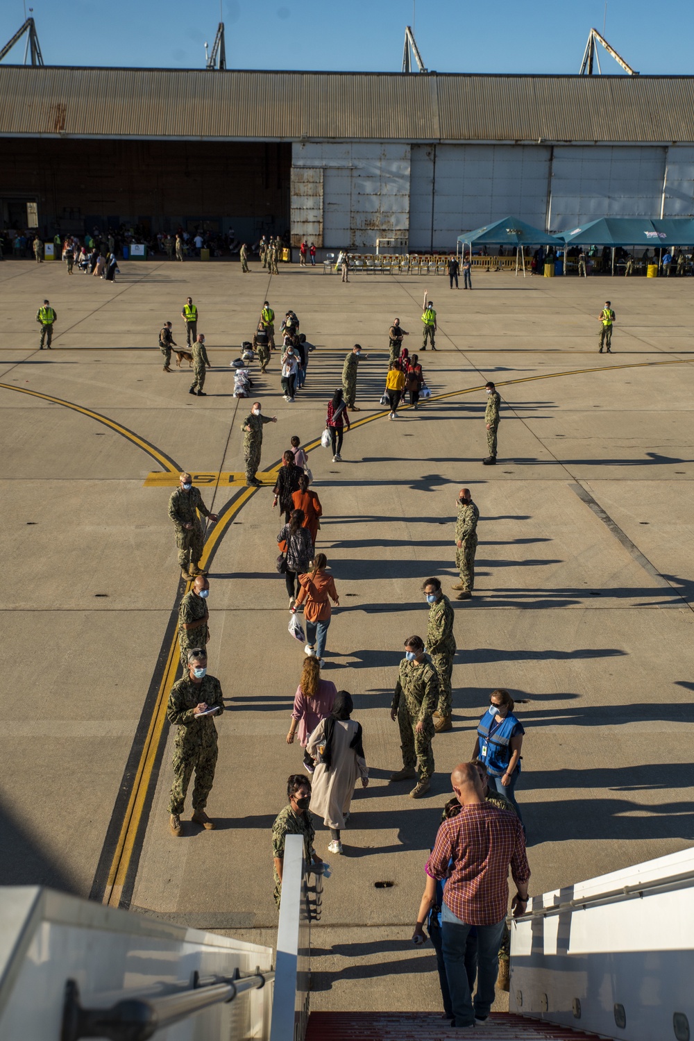 Afghanistan Evacuees arrive at NAVSTA Rota