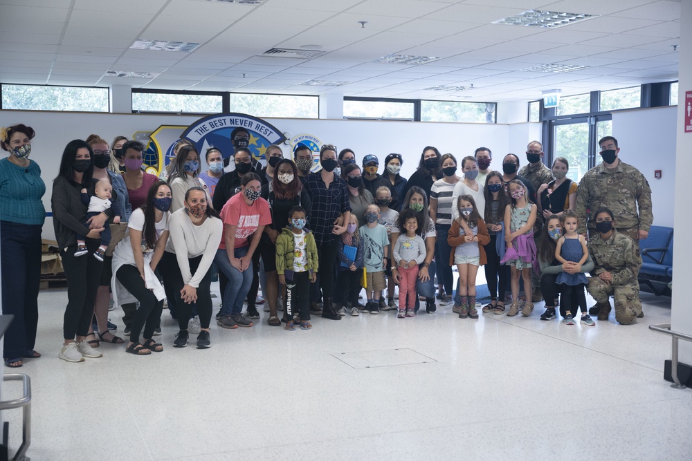 U.S. Airmen, civilians and military spouses from Team Mildenhall and Liberty Wing volunteer in support of Operation Allies Refuge at Royal Air Force Mildenhall