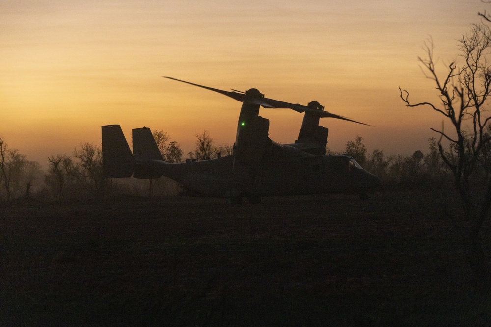 U.S. Marines and Australian Army Soldiers call in close air support during Exercise Koolendong