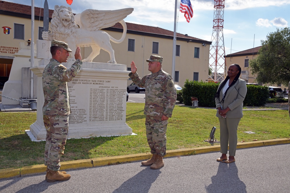 SETAF-AF commander re-enlists SETAF-AF NCO