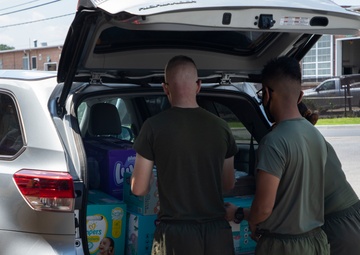 Marines and Civilians donate to Afghan Families