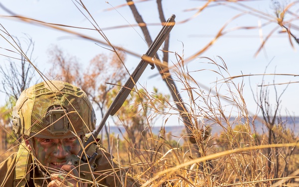 A call for fire is conducted during Exercise Koolendong