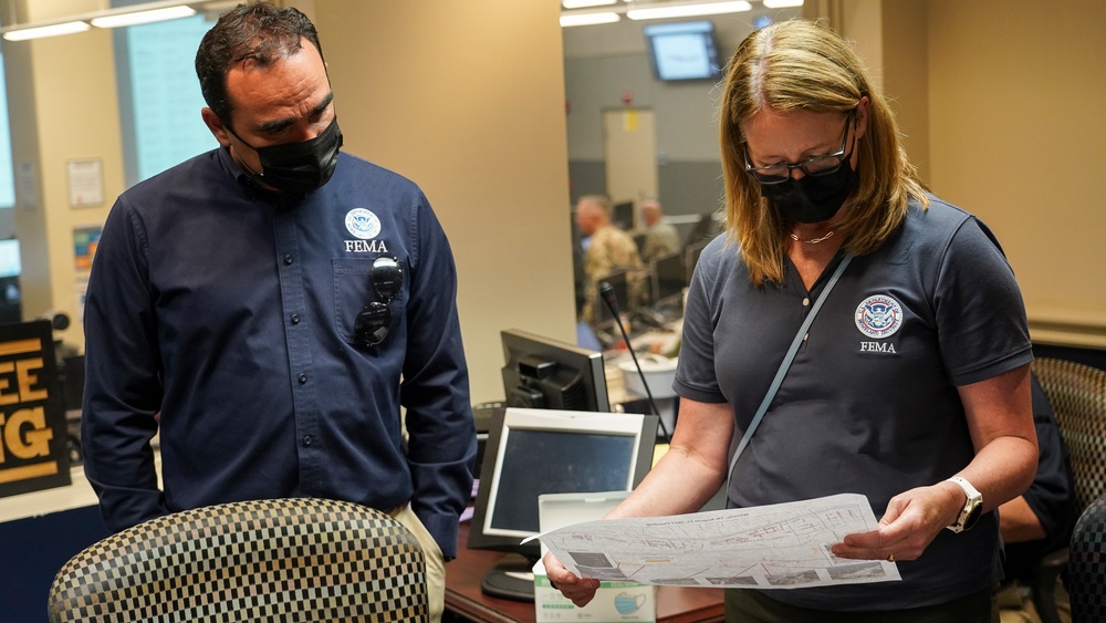 FEMA Administrator Deanne Criswell Looking at Flood Maps in Tennessee