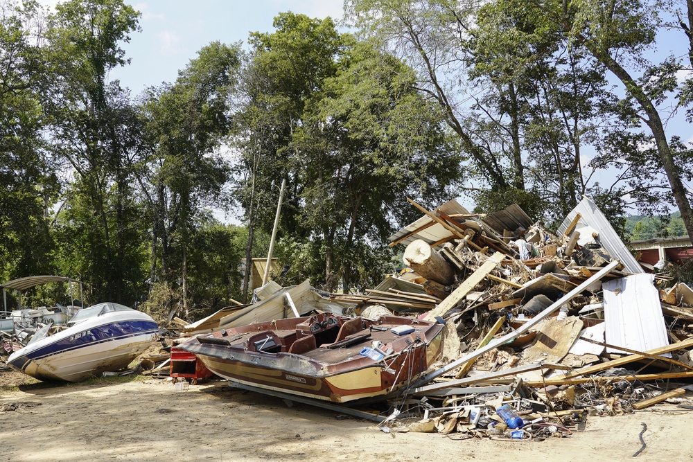 Flood Debris in Tennessee Neighborhood