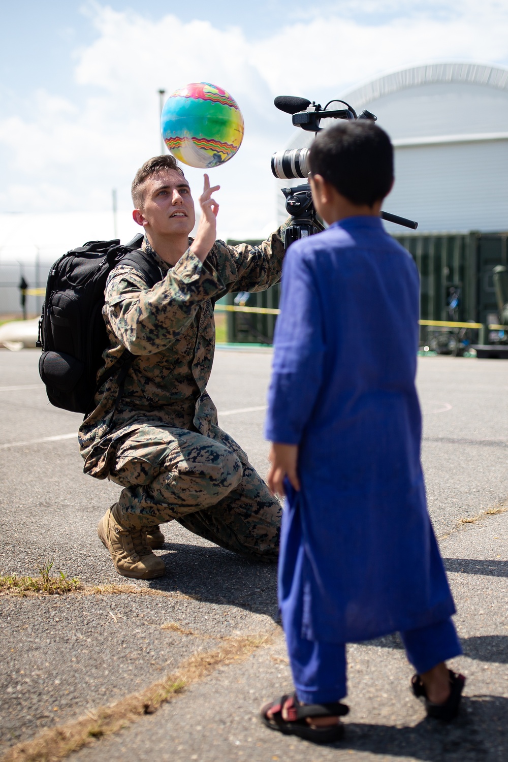 Afghan Children Interact With Marines at Quantico