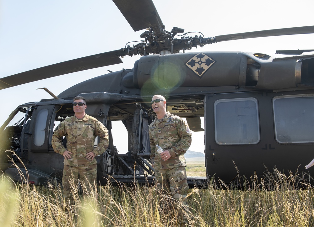 Garrison commander greets Airmen and Guardians during CBRN exercise