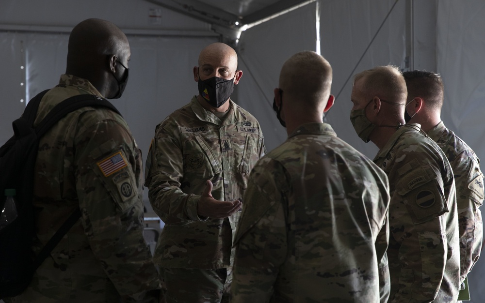 1st Armored Division command sergeant major visits Fort Bliss' Doña Ana Complex