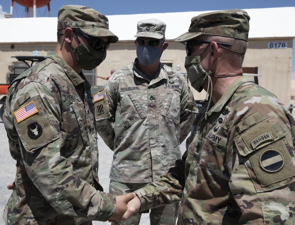 FORSCOM command sergeant major recognizes Soldier at Fort Bliss' Doña Ana Complex