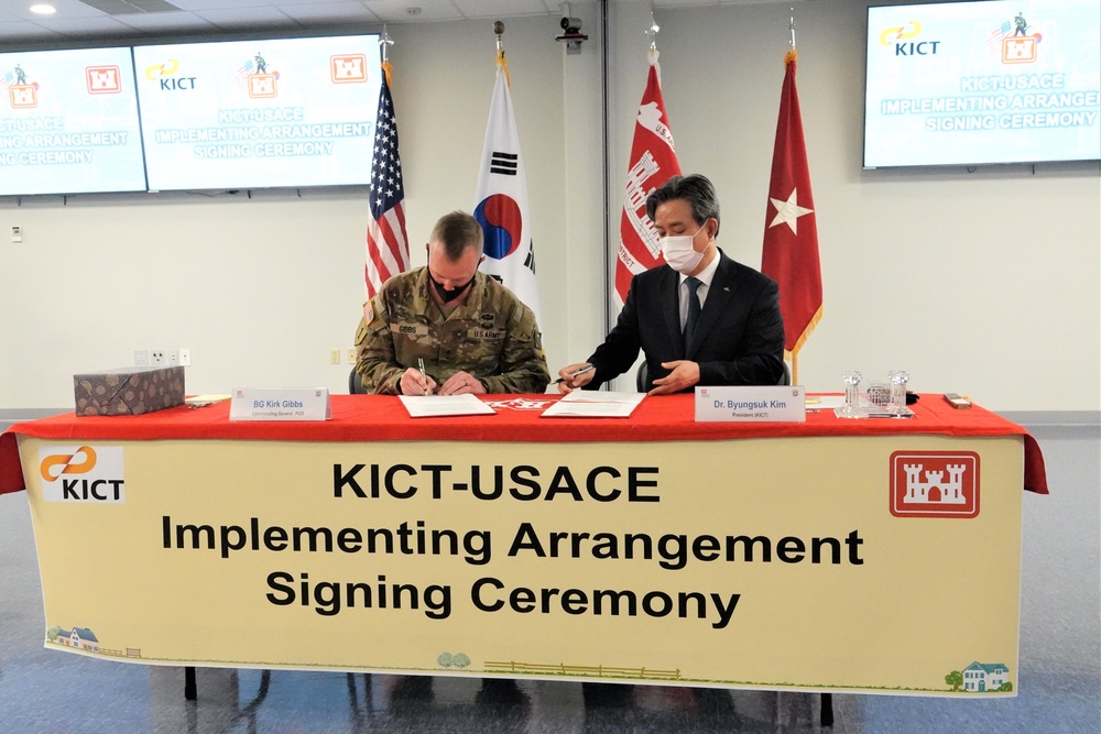 U.S. Army Corps of Engineers and Korea Institute of Civil Engineering and Building Technology (KICT) sign Implementing Arrangement