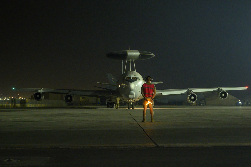 E-3 Sentry departs from ADAB