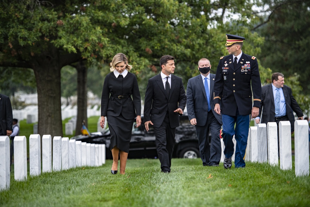 President of Ukraine Volodymyr Zelenskyy Visits Arlington National Cemetery and Participates in an Armed Forces Full Honors Wreath-Laying Ceremony at the Tomb of the Unknown Soldier