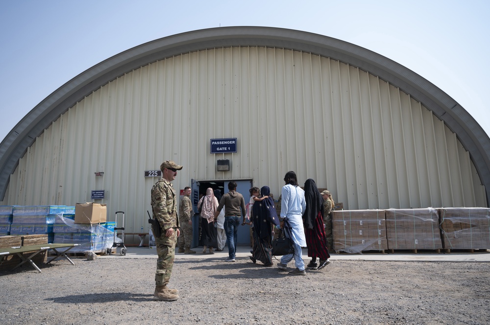 Afghanistan evacuation efforts at Ali Al Salem Air Base