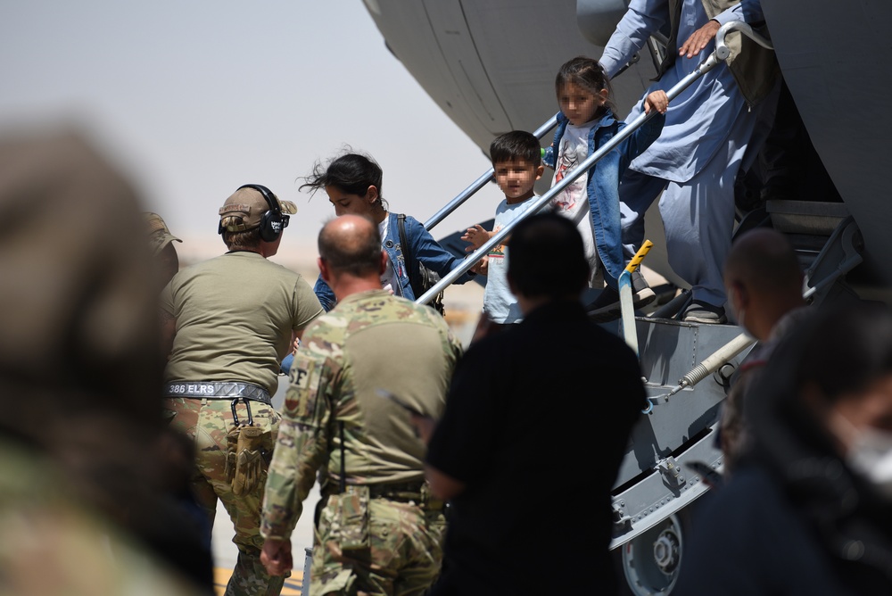 Evacuation at Hamid Karzai International Airport