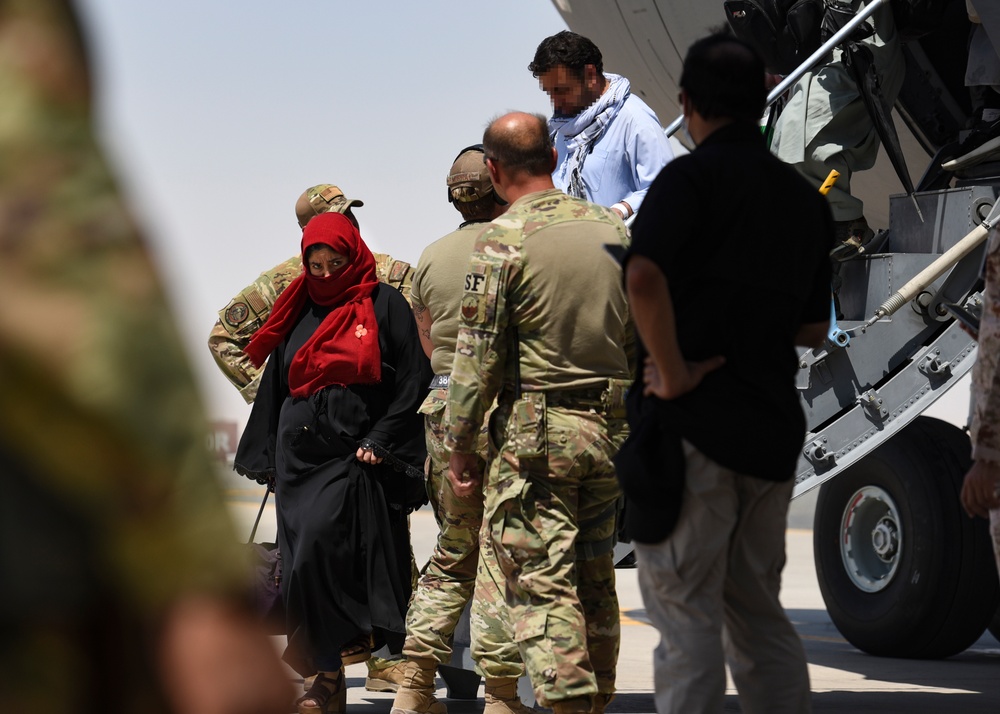 Evacuation at Hamid Karzai International Airport