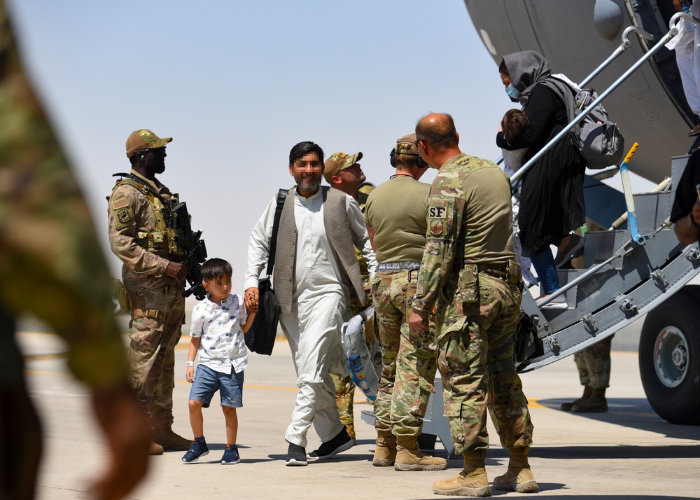 Evacuation at Hamid Karzai International Airport