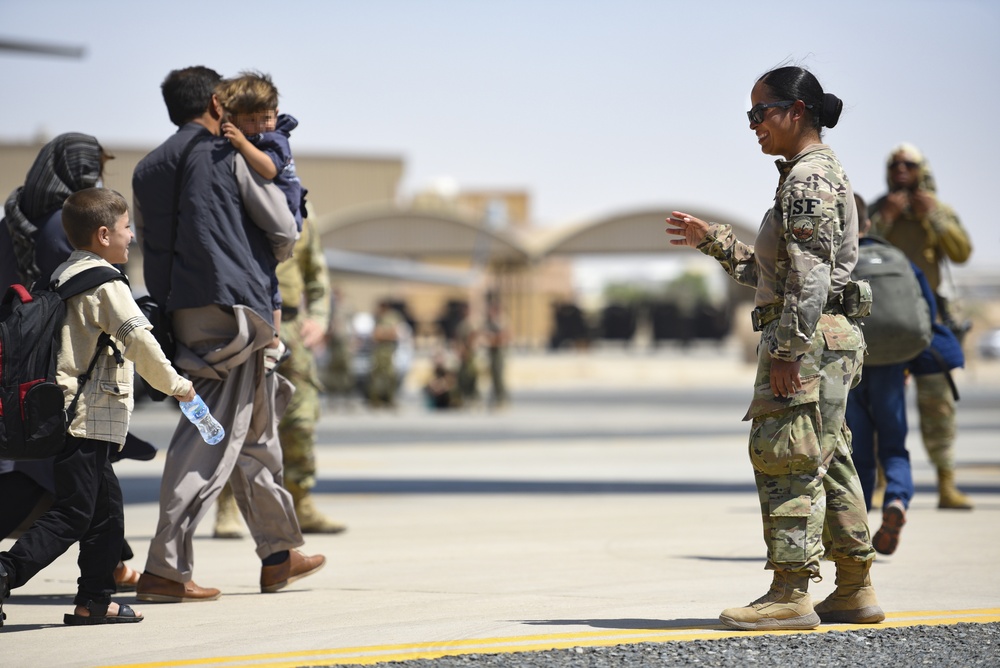 Evacuation at Hamid Karzai International Airport