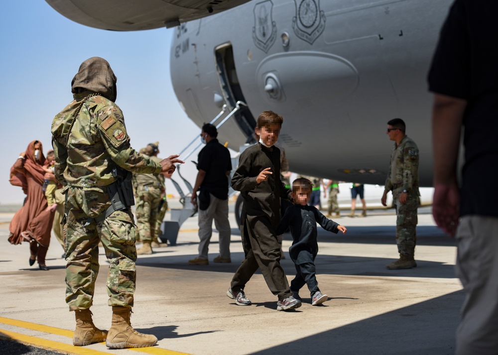 Evacuation at Hamid Karzai International Airport