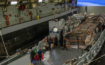 USS Arlington Prepares To Deliver Food To Haiti