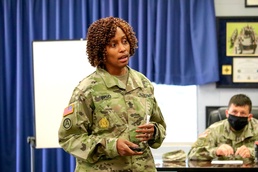 NCOLCoE's Master Leader Course Chief gives a class on Coaching to the Academy's Instructors.