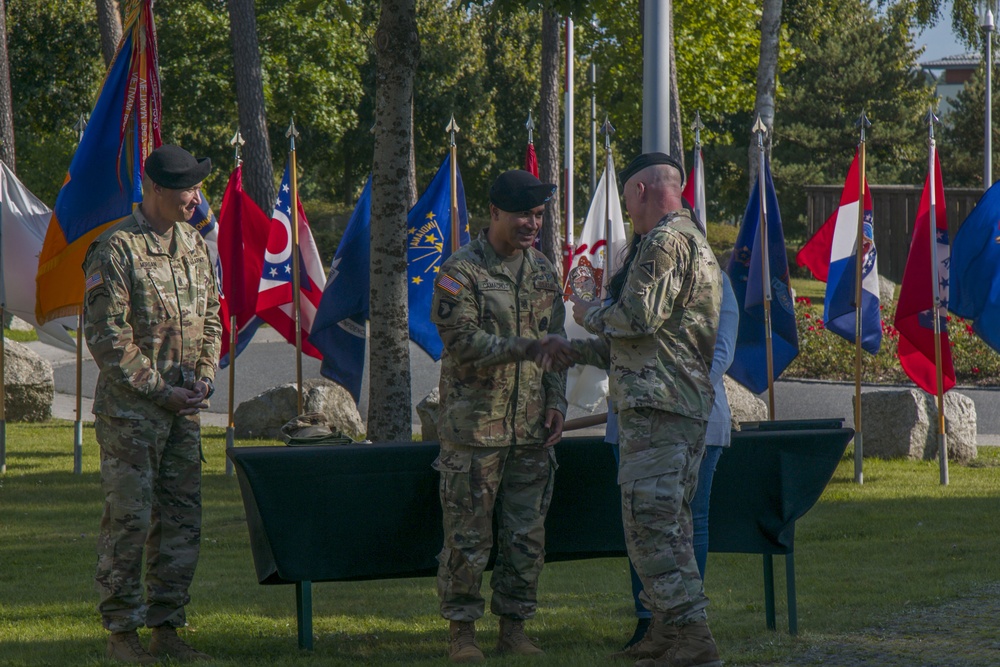 Brig. Gen. Joseph Hilbert Welcomes Command Sgt. Maj. Sebastian Camacho