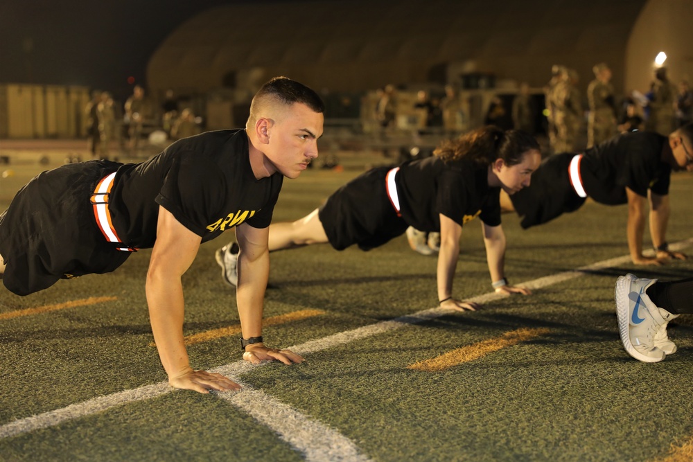 Soldiers complete ACFT warm up drills