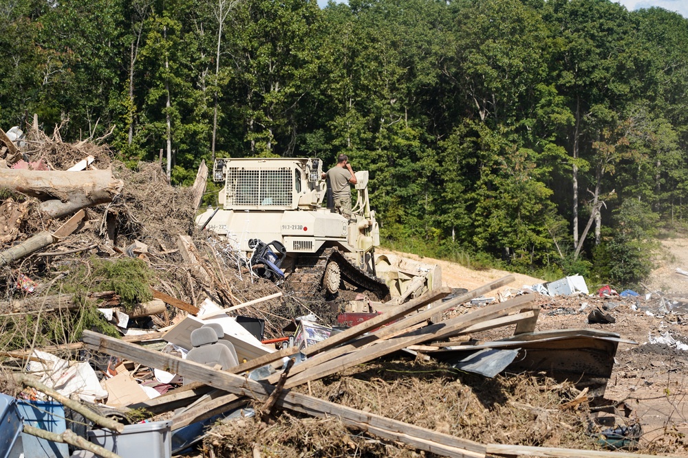 Spreading Debris at Landfill