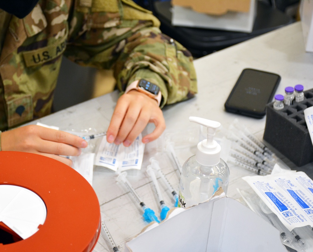 Fort Riley medical personnel prepare vaccinations for Operation Danger Prevention