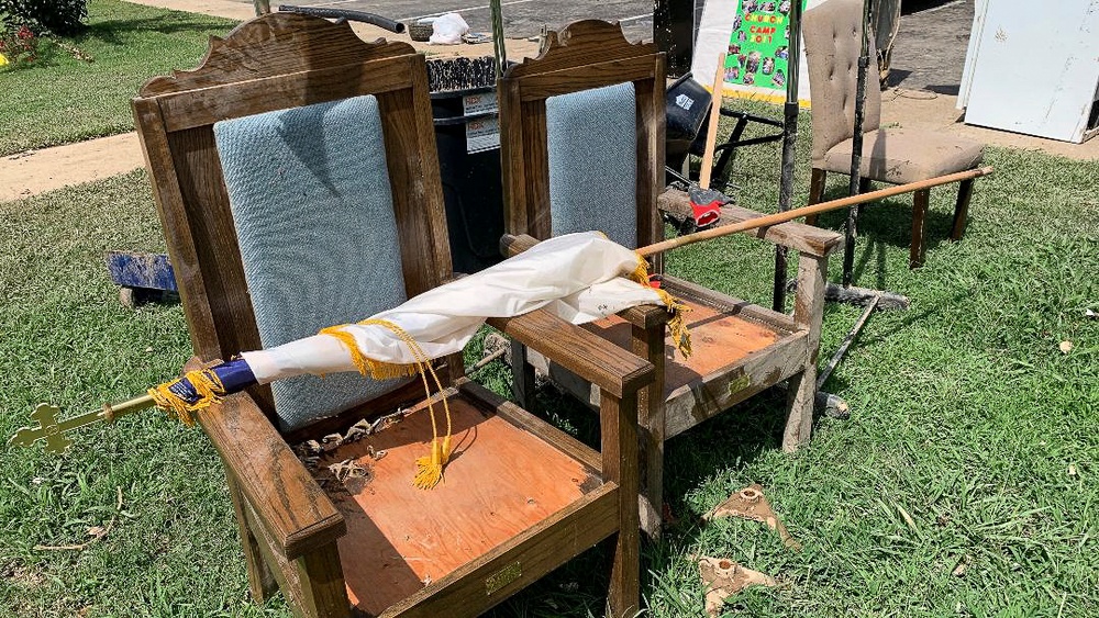 Damaged Pulpit Chairs From Flooding at Church