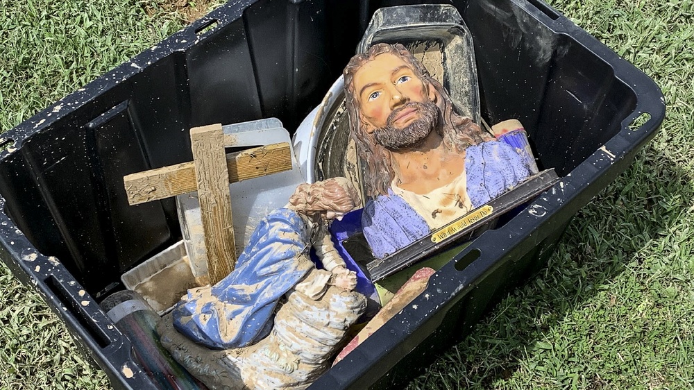 Items for Cleaning Being Saved From Flooding at Church