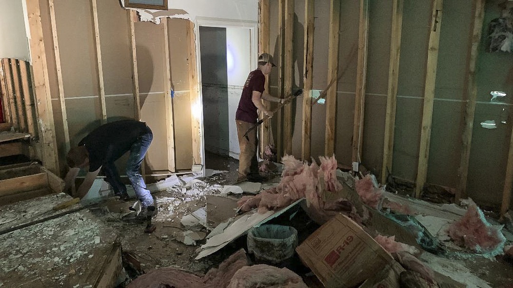 Removing Damaged Walls at Church After Flooding