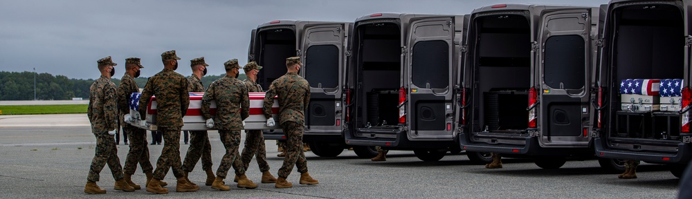 Marines with Alpha Company, had the honorable duty to serve as the Dignified Transfer Team.