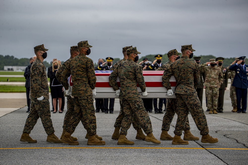 Marines with Alpha Company, had the honorable duty to serve as the Dignified Transfer Team