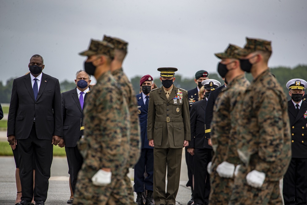 Marines with Alpha Company, had the honorable duty to serve as the Dignified Transfer Team