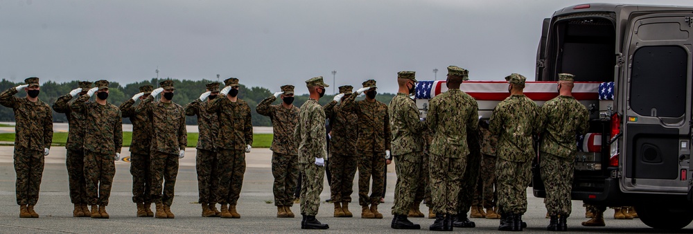 Marines with Alpha Company, had the honorable duty to serve as the Dignified Transfer Team