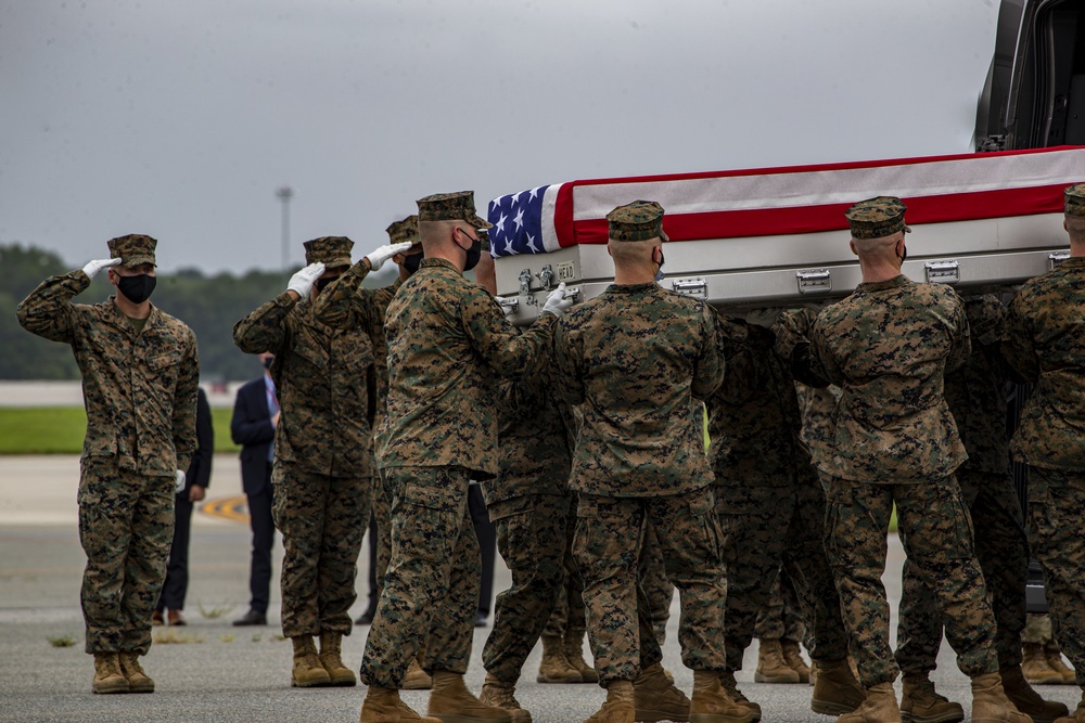 Marines with Alpha Company, had the honorable duty to serve as the Dignified Transfer Team