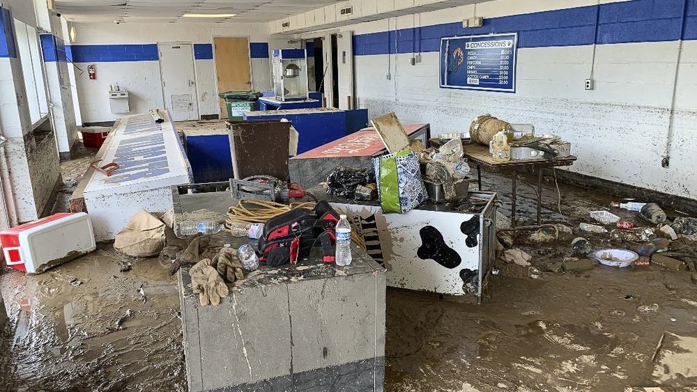 Robert C Reid Gymnasium Flooded Entrance